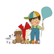 birthday greeting card with little boy