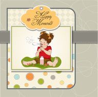 funny lovely little girl blowing soap bubbles