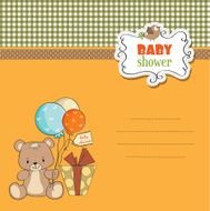 baby shower card with cute teddy bear N43