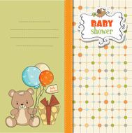 baby shower card with cute teddy bear N45