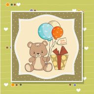 baby shower card with cute teddy bear N50