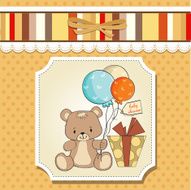 baby shower card with cute teddy bear N51
