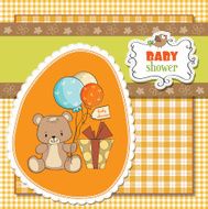 baby shower card with cute teddy bear N53