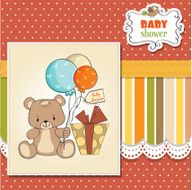 baby shower card with cute teddy bear N54