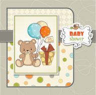 baby shower card with cute teddy bear N55