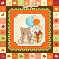 baby shower card with cute teddy bear N56
