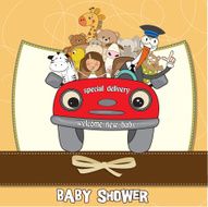 funny stork delivers a new little girl N9