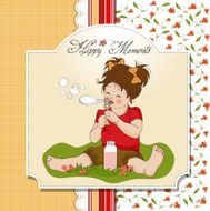 funny lovely little girl blowing soap bubbles N2