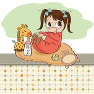 little baby girl play with her toys N2