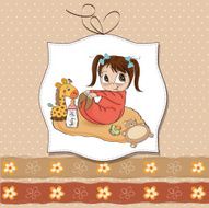 little baby girl play with her toys N6