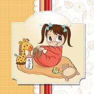 little baby girl play with her toys N9