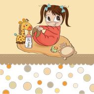 little baby girl play with her toys N11