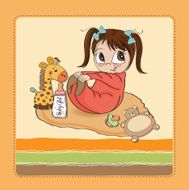 little baby girl play with her toys N12