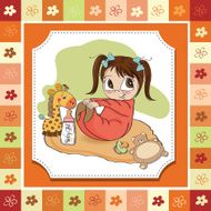 little baby girl play with her toys N15