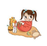 little baby girl play with her toys N16