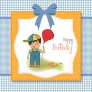 birthday greeting card with little boy N2