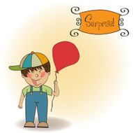 birthday greeting card with little boy N3