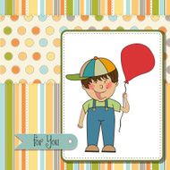 birthday greeting card with little boy N4