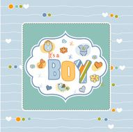 Baby boy shower card N76