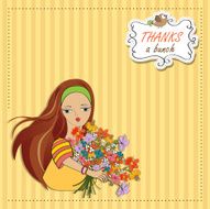 young girl with a bunch of flowers N9