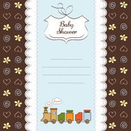 baby shower card with toy train N11