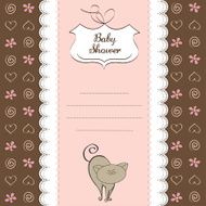 new baby shower card with cat N24