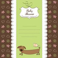 funny shower card with long dog N7