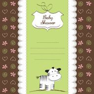 cute baby shower card with zebra N35