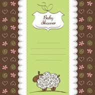 cute baby shower card with sheep N30