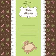 baby shower card with teddy bear toy N52