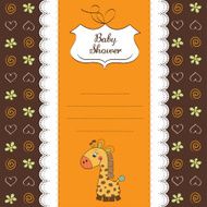 new baby announcement card with giraffe N46
