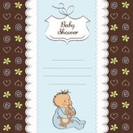 baby announcement card with little boy N19
