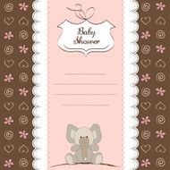 romantic baby girl announcement card N18