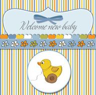 welcome card with duck toy N15