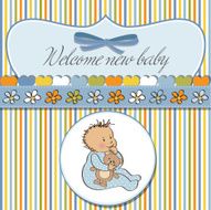 baby announcement card with little boy N20