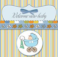 Baby boy announcement card N45