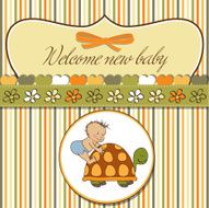 funny baby boy announcement card N17