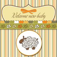 cute baby shower card with sheep N31
