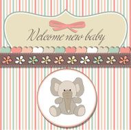 romantic baby girl announcement card N19