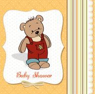 baby shower card with teddy bear toy N55