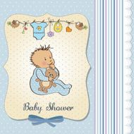 baby announcement card with little boy N21