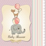 first anniversary card with pyramid of animals N13
