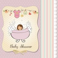 romantic baby girl shower card N11