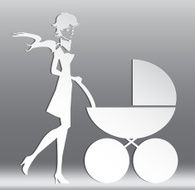 mother with a carriage vector