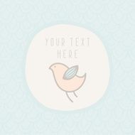 Cute greeting card with pretty bird