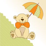 baby shower card with teddy bear toy N57