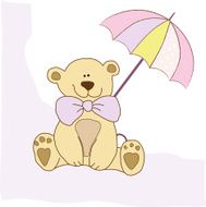baby shower card with teddy bear toy N59