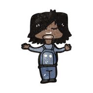 retro cartoon boy in dungarees