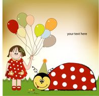 happy birthday card with ladybug N4