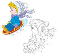 Child on an ice-boat